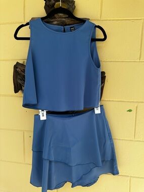 SHEIN Periwinkle Blue V-Neck Top